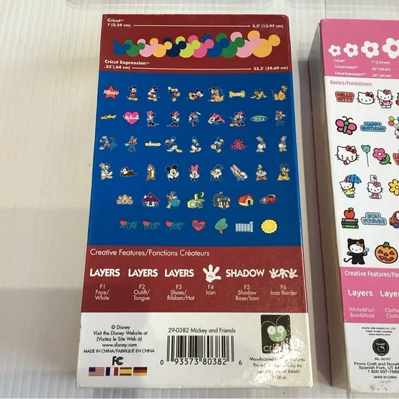 Cricut Disney Cartridge Bundle Lot of 6 Mickey Hello Kitty Tinker bell Belle - Picture 5 of 10